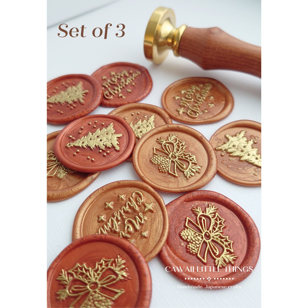 Set of 3 Christmas Sealing Wax Stickers / Christmas Card / Wax Etsy UK