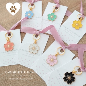 Sakura Haustier-Halsband-Anhänger: Kawaii Kirschblüte, Haustierzubehör, Katze, Hund, klein, leicht,