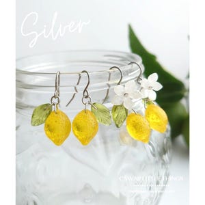 Lemon Czech Glass Earrings: Hypoallergenic Surgical Steel Hooks