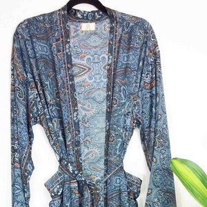 Mens Silk Boho Kimono, Silk Kimono Unisex, Mens Silk kimono, Paisley Silk Kimono, Beach kimono, Mens Wear, Mens Lounging Gawn