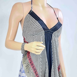 Korte strandjurk, sari-top, zijden sari zomertop, rugloze zijden sari-top, vintage zijden top, Indiase sari-top