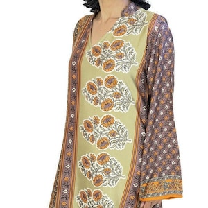 Silk Sari Tunic, Vintage Silk Sari Tunic, Vintage Sari dress kurta, Sari Kurta, Indian Kurta