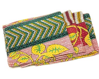 Paños de cocina Kantha, servilletas de té Kantha recicladas, servilletas de cocina vintage con patchwork Kantha, servilletas de cocina suaves y coloridas, servilletas para niños