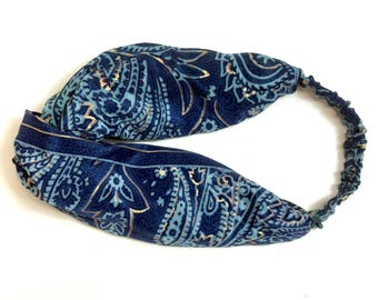 Bandeau bohème en soie : bandeau yoga multicolore, mode recyclé zéro déchet, bandeau torsadé