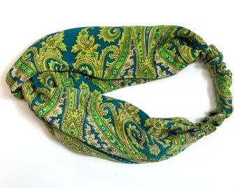 Bandeau en soie : bandeau yoga bohème, mode zéro déchet, bandeau torsadé