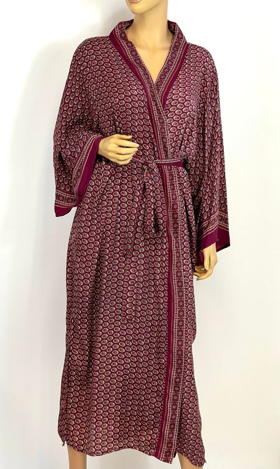 Plus Size Sari Kimono XXL clothing XL Free Size silk kimono Luxury Lounge Digital Print luxurious Gown Free size Kimono Women Robe