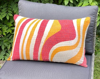 Kantha Cushion Cover, Throw Pillow, Vintage Kantha Sari Pilow, Decorative Pillow 60X40cm, Housewarming Gift, Sofa Cushion Cover