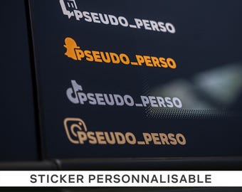 Sticker réseaux sociaux personnalisable - Vitre véhicule ou carrosserie - Instagram, TikTok, Twitch, Snapchat