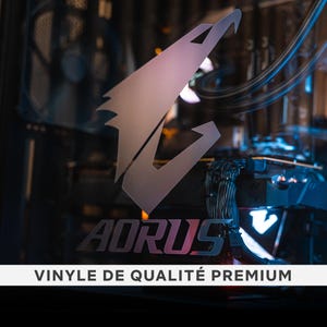 Stickers effet verre gravé pour vitre de PC - Logo Gaming