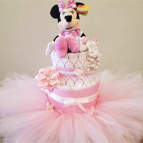 Minnie Mouse Baby Shower Diaper Cake