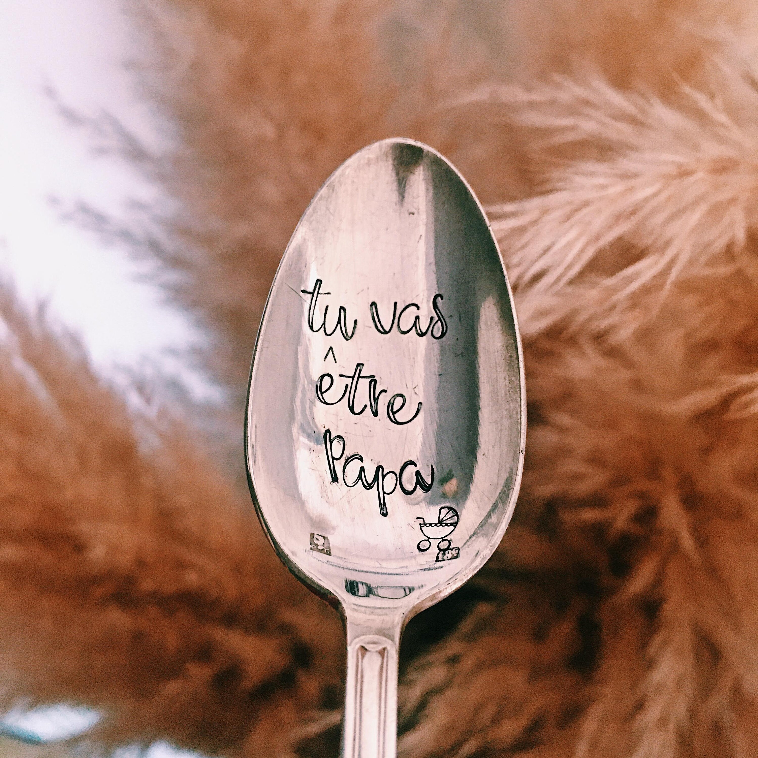 Cuillère Personnalisée Tu Vas Être Papa- Cadeau Personnalisé Grossesse - Annonce Papa Papi Mamie Cof