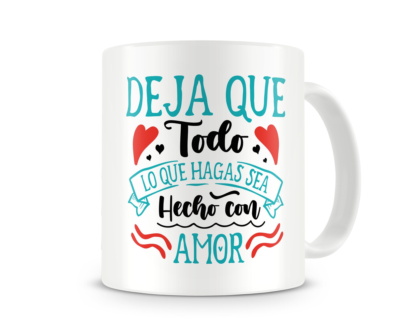 Mug with inspirational quotes in Spanish Etsy