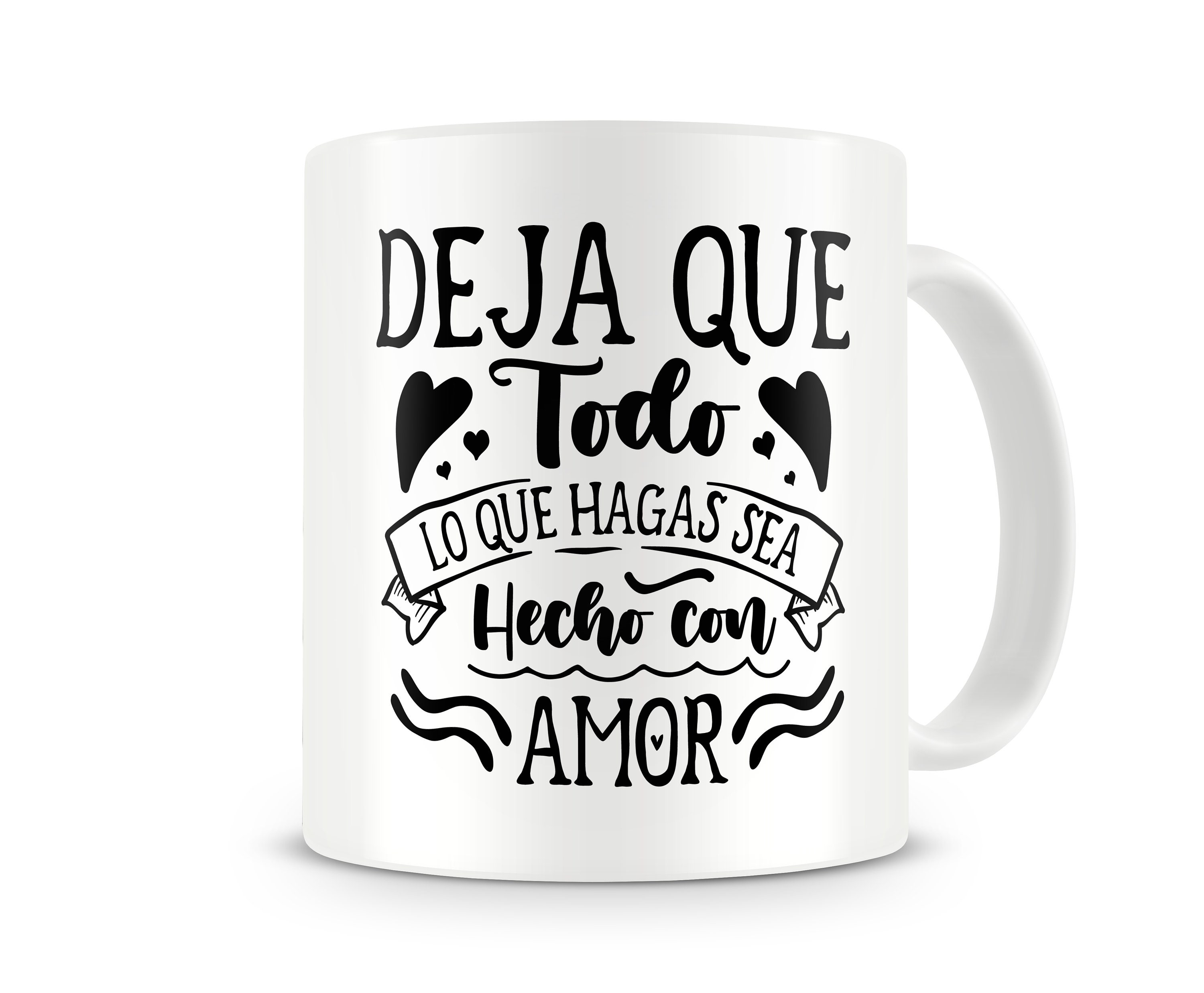 Mug with inspirational quotes in Spanish Etsy