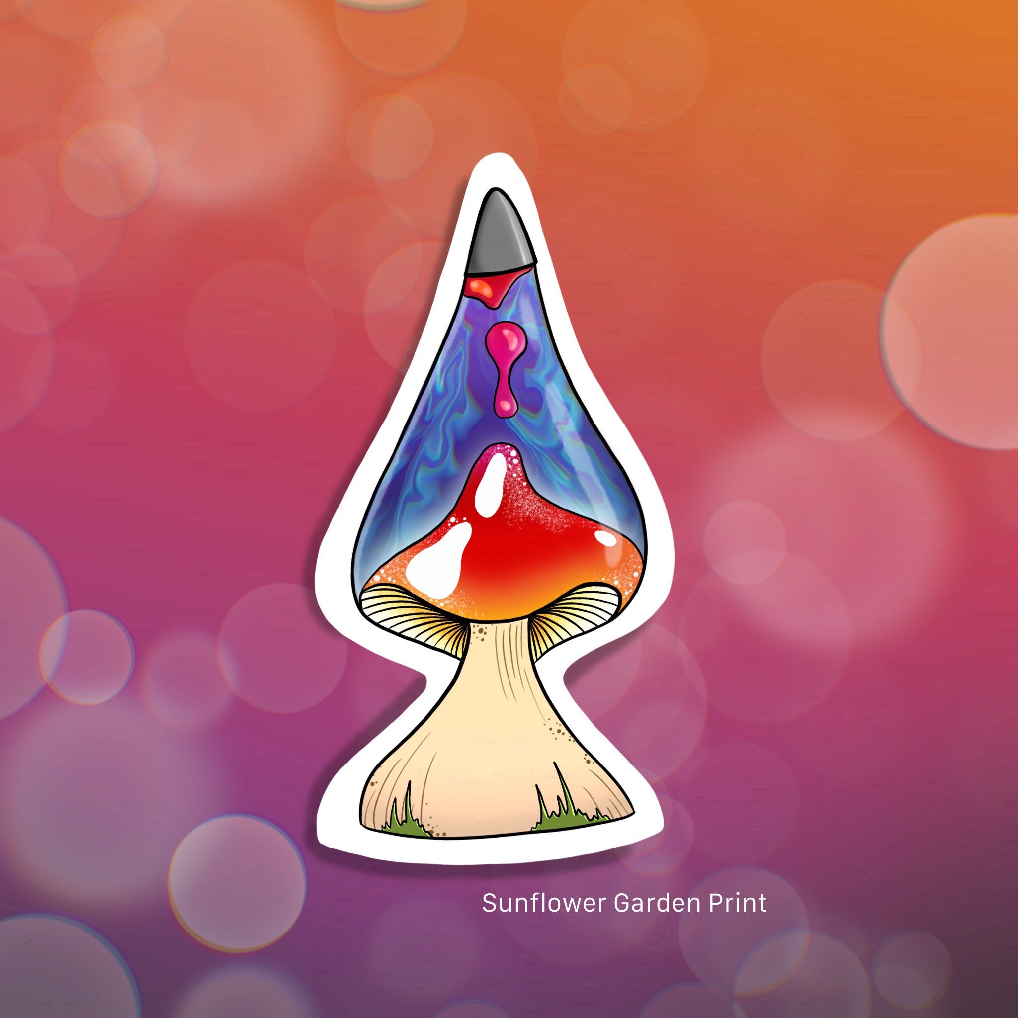 Trippy Mushroom Lava Lamp Sticker Etsy