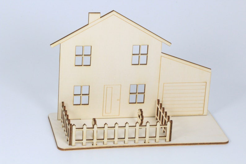Geldgeschenk für Haus Wohnung Einzug Hausbau steckbar aus Sperrholz Bild 2