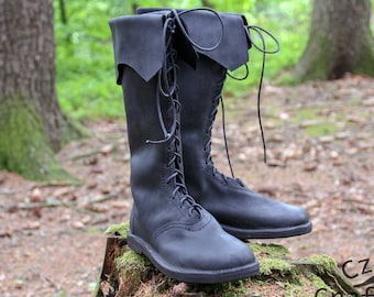 Medieval shoes with folded cuff