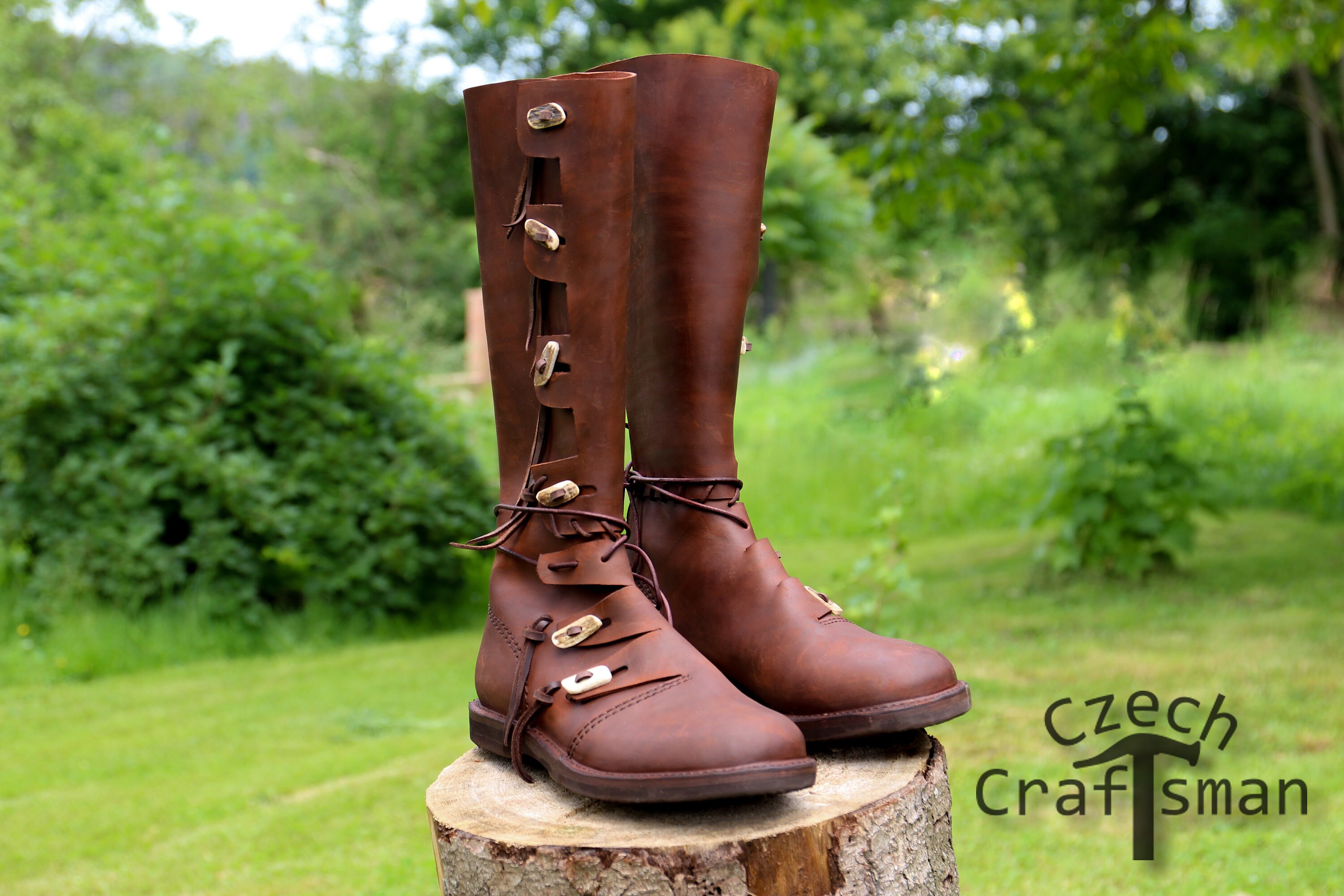 Bottes viking médiévales clearance