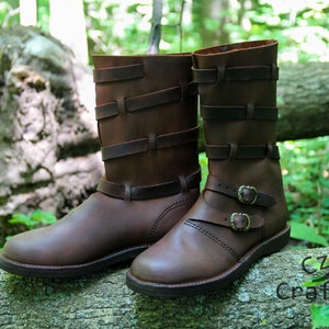 VALGARD, Viking Boots with leather buttons
