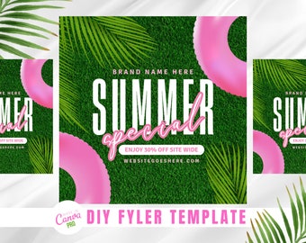 DIY Summer Flyer Canva Template, Summer Sale Flyer, Appointments Available Hair Booking Flyer, Lash, Wig, Nail, Body Contouring Flyer