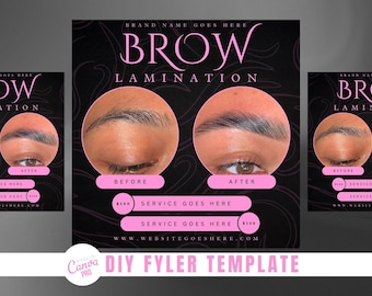 Brow Lamination Template | Canva Brow Lamination Services Flyer | Brow Lamination | Brow Lamination Special | Brow Lamination Price List