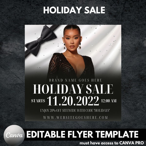 December Sale Christmas Sale Flyer | Black Friday Flyer | Holiday Sale Instagram Graphic| Editable Canva Template |Holiday Flyer Template