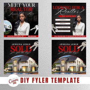 Real Estate Flyer | Home Buyer Flyer | Realtor Flyer | Home Owner Flyer | Canva Template | Real Estate Marketing Social Media Graphics