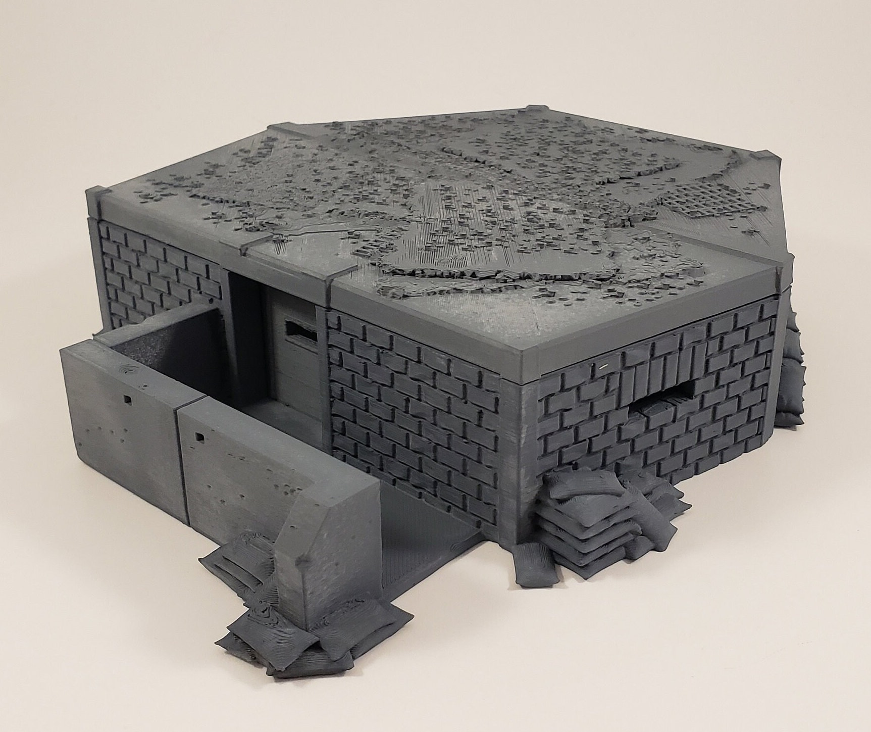 3D Printed Bunker for Citadel Paint Pot With Removable Posts 