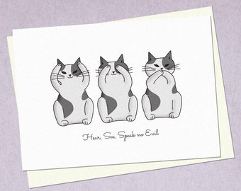 Cute Cat Pastry Chef Birthday Postcard Cat Lover Postcard Kawaii Cat Postcard Feline Lover Postcard