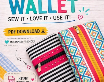 Phone Wallet Clutch Sewing Pattern | Beginner Friendly DIY Tutorial (PDF Download) with Video Tutorial