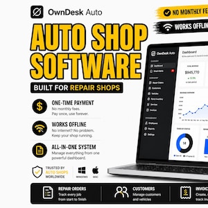 Auto Repair Software | Work Orders, Estimates & Invoices | Garage Management App, Digital Inspections, No Subscription