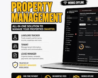 Property Management Software | Landlord Tracker, Tenant & Lease Manager | Instant Download
