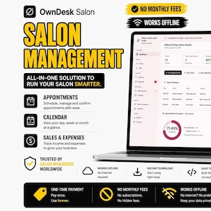 Software de Gestion de Salon | Agenda de Citas, Control de Clientes y Personal | Descarga Inmediata