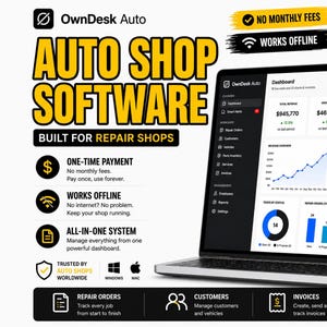 Auto Repair Shop Software | Offline Invoice & Work Order App | Windows Mac
