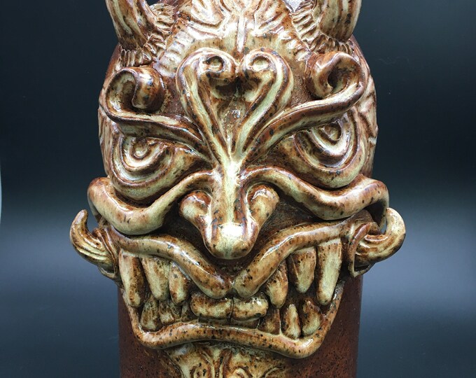 Handmade Ceramic Oni Mask Face Jug Covid 19 social Distancing Series Etsy