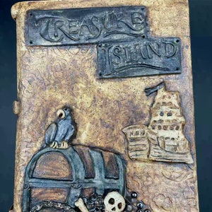 Handmade Ceramic “Treasure Island” Book Sculpture
