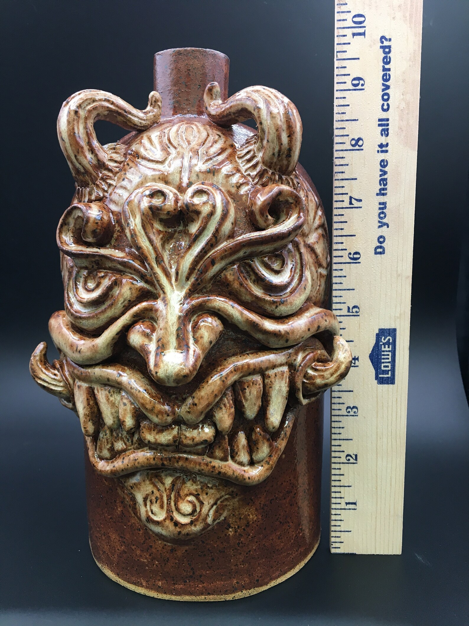 Handmade Ceramic Oni Mask Face Jug Covid 19 Social Etsy