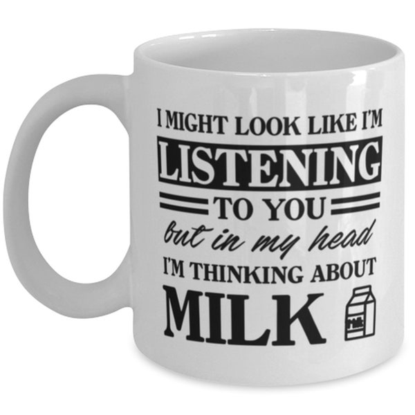 Funny Milk Lover Mug, Quirky Ceramic Coffee Cup