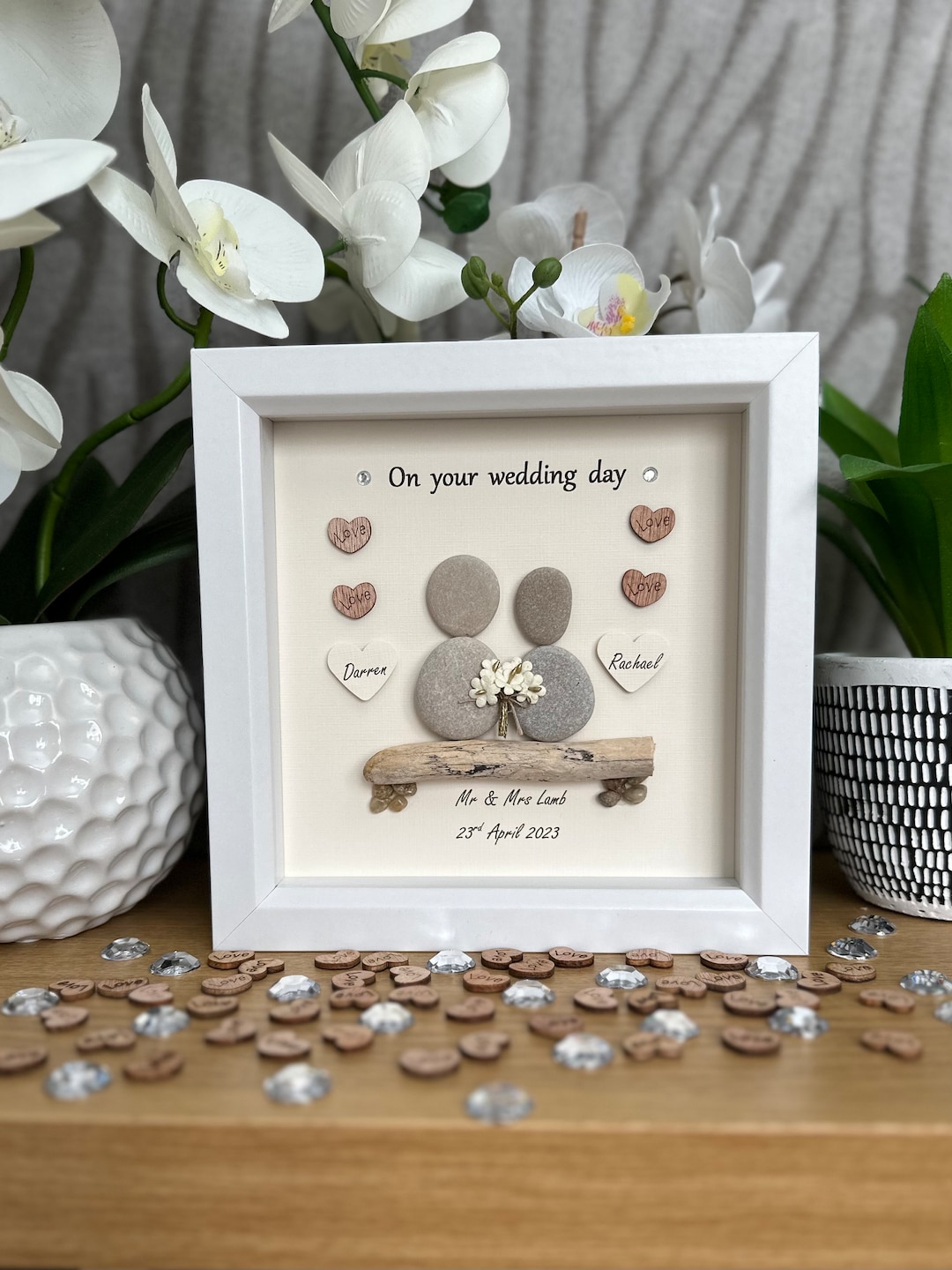 Wedding Gift Personalised Made to Order Keepsake Pebble Etsy UK