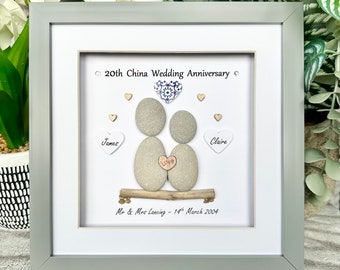 20th China Wedding Anniversary Personalised Gift, 20 Years Of Marriage Celabration. 20th Anniversary Presents for Husband and Wife.