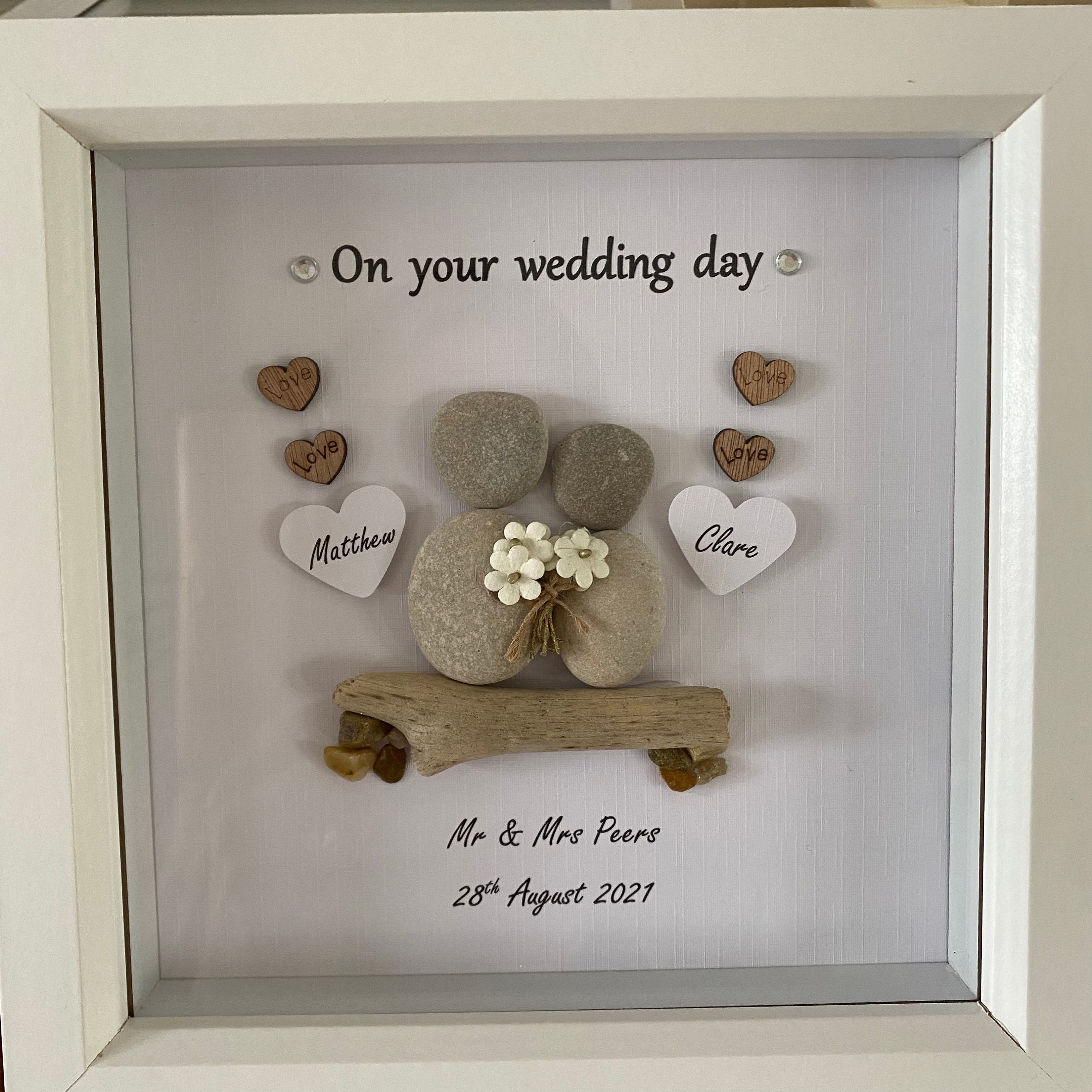 Wedding Gift Personalised Made to Order Keepsake Pebble Etsy UK