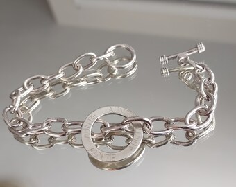 Vintage Auntie Sterling Silver 925 Bracelet | Beautiful, Simple Design | Gift Bracelet | Charm Bracelet | 19.1 g