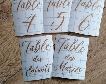 Sticker numéro de table mariage, baptême, anniversaire, fiançailles, evjf. Numéro personnalisé.