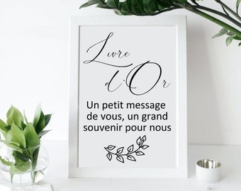 Sticker autocollant pour livre d'or Mariage, baptême, fiançailles, anniversaire. Sticker personnalisé, personnalisable.