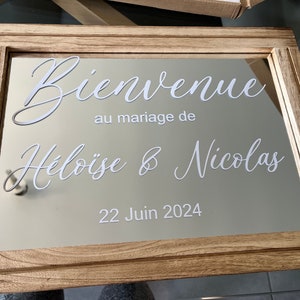 Sticker autocollant pour panneau de Bienvenue au mariage, baptême, anniversaire, bay shower etc... de. Prénoms et date personnalisables image 1