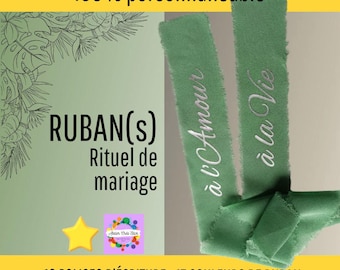 Cinta de gasa para ramo de novia. Boda, ceremonia, anillo de bodas, amor. Personalizable.