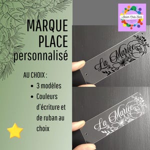 Marque place invité mariage, anniversaire, fête, baptême, etc.. personnalisable.