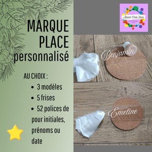 Marcador de lugar personalizable para invitados de bodas, cumpleaños, fiestas, bautizos, etc.
