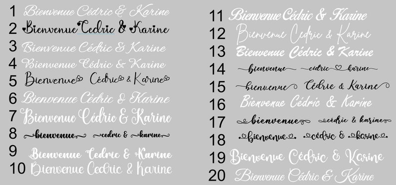 Sticker autocollant pour panneau de Bienvenue au mariage, baptême, anniversaire, bay shower etc... de. Prénoms et date personnalisables image 5