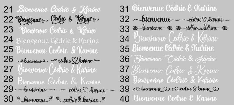 Sticker autocollant pour panneau de Bienvenue au mariage, baptême, anniversaire, bay shower etc... de. Prénoms et date personnalisables image 6