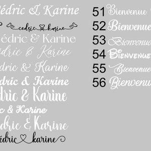 Sticker autocollant pour panneau de Bienvenue au mariage, baptême, anniversaire, bay shower etc... de. Prénoms et date personnalisables image 7